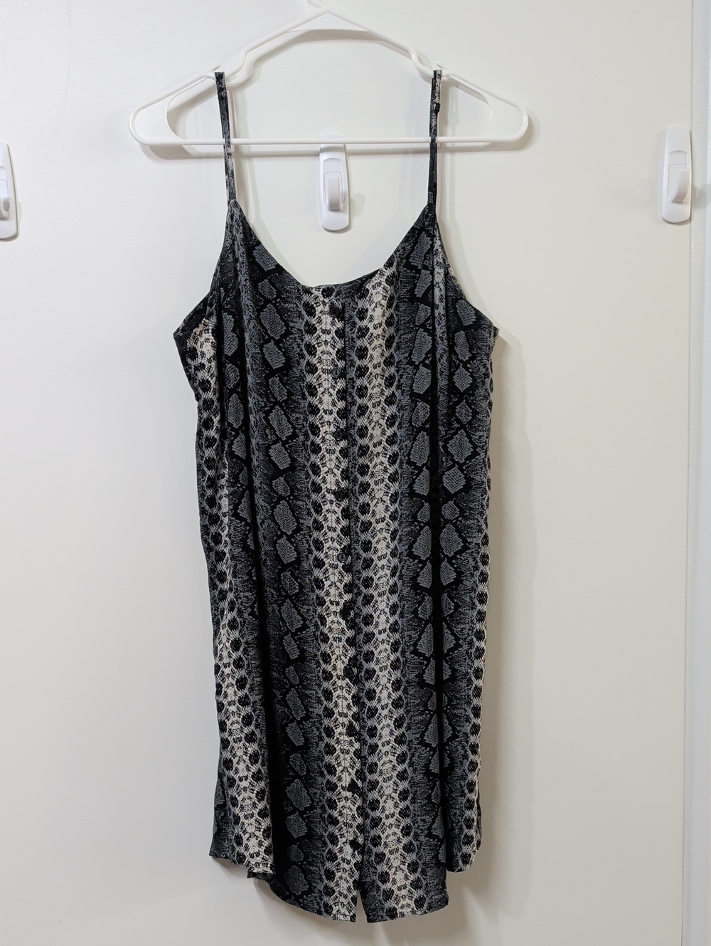 H&M Divided Snakeskin Print Button Front Mini Dress Size 12